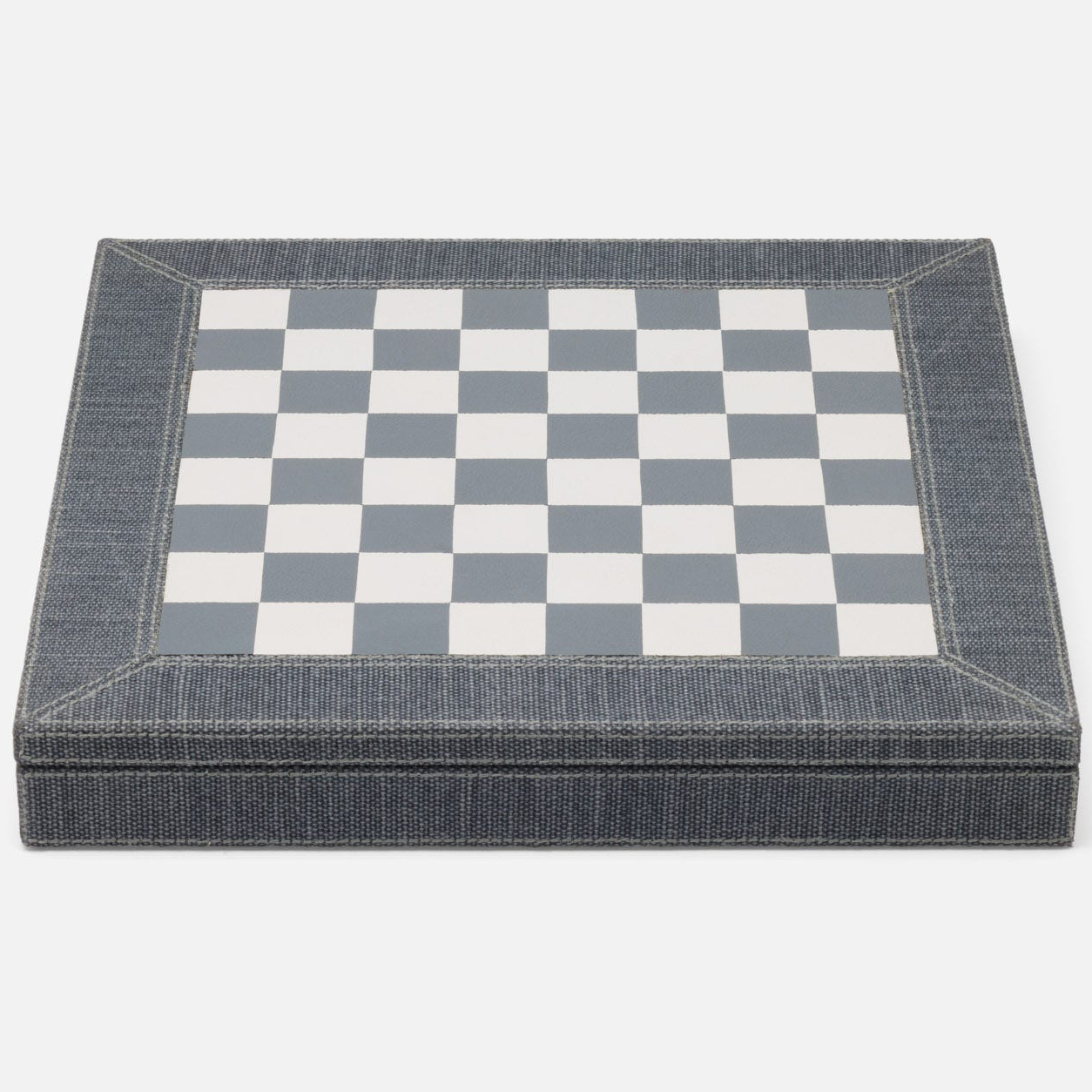 Chessboard Black Light Gray with Monogram Modern Business Card
