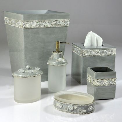 Mike and Ally Arabesque Bath Accessories (Silver Leaf)