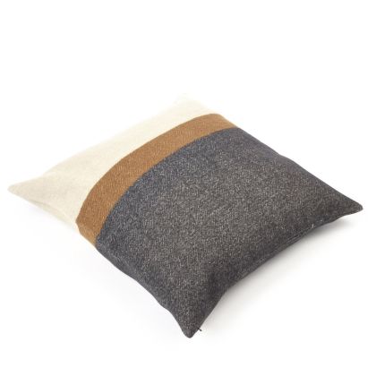 Navy Linen Pillow Cover by Libeco Linen. Includes 8-9 monogram