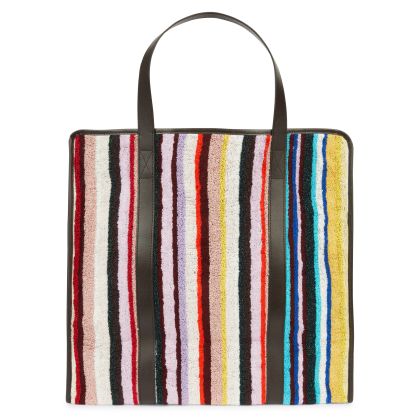 Missoni Home striped terry-cloth tote bag - Blue