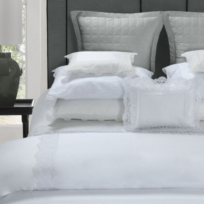 Creme de Lace Dust Ruffles - Luxury Bedding - Italian Bed Linens -  Schweitzer Linen
