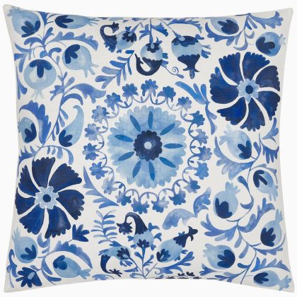 John Robshaw Textiles  Adira Indigo Outdoor Pillow - John Robshaw