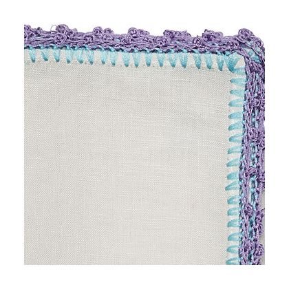 Kim Seybert Knotted Edge Napkin in White - Lilac & Blue - Set of 4